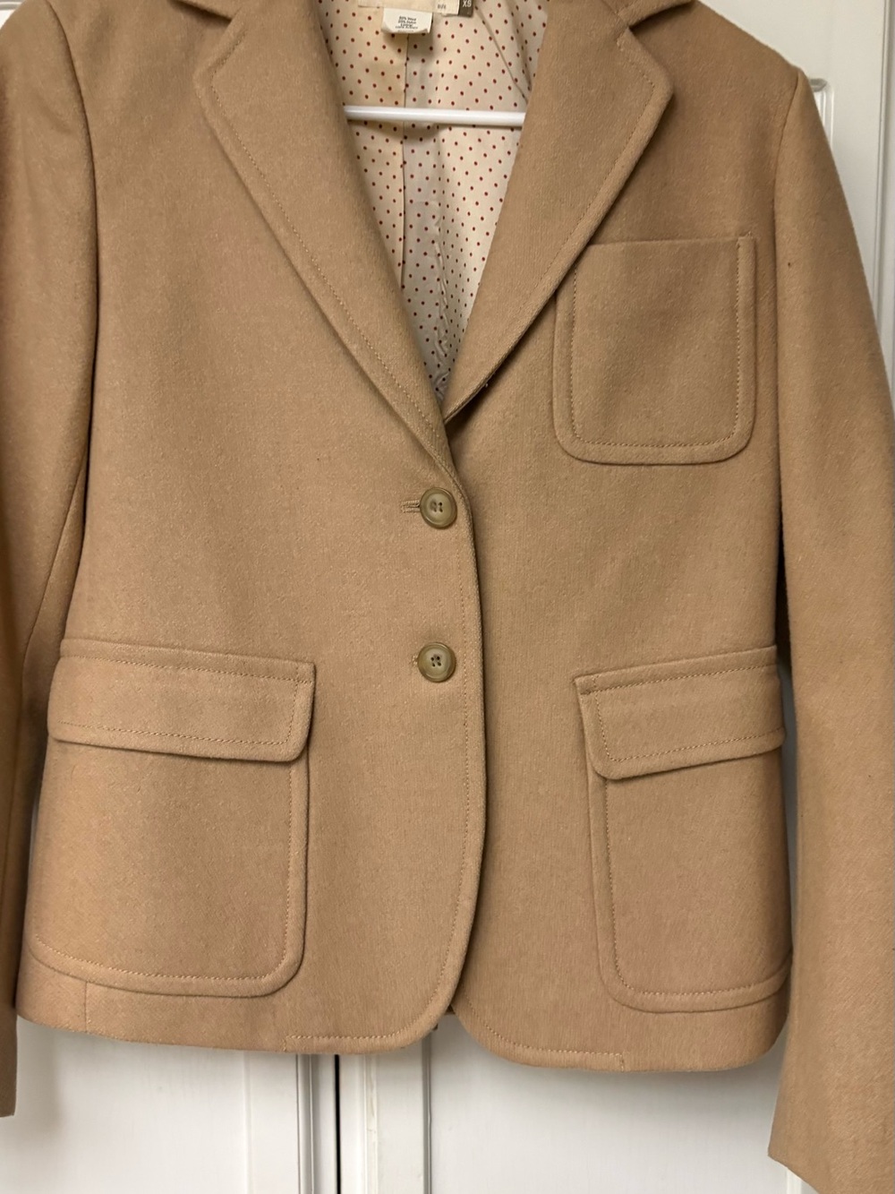 J. Crew Camel Wool-Blend Tailored Blazer